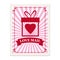 Valentine s day postage stamp, for postcard, mail envelope. Heart, Love Mail, retro, vintage, vector, isolated