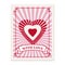 Valentine s day postage stamp, for postcard, mail envelope. Heart, With Love, retro, vintage, vector, isolated