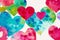 Valentine\\\'s day postcard. Watercolor hearts. Valentine\\\'s day. Watercolor paint. Digital art, Generative AI