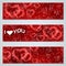 Valentine`s Day red luxury vector banners collection