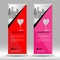 Valentine`s day Roll up banner stand template, Pull up, display, advertisement, business flyer, poster, presentation, corporate