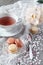 Valentine\'s Day: Romantic tea drinking with macaroons