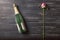 Valentine`s Day, rose, glass, champagne, love, valentine, red