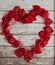 Valentine`s Day Rose Petal Hear Background