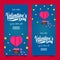 Valentine`s day sale offer flyer template with paper cut style illustration of hot flying balloon with star