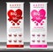 Valentine`s day sale Roll up banner template, flyer layout vector, pull up, x-banner