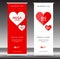 Valentine`s day sale Roll up banner template, flyer layout vector, pull up, x-banner