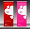 Valentine`s day sale Roll up banner template, flyer layout vector, pull up, x-banner