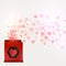 Valentine\'s day sale shopping bag with beautiful pink hearts.Vector background.