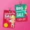 Valentine s Day Sale Tags Vector. Colorful Shopping Discounts Stickers. Cupid. Love Discount Concept. Season February 14