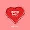 Valentine`s Day sale. Torn heart with a discount for the season