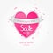 Valentine`s day sale vector illustration, flyers valentine`s day sale template, web icon, banner design, discount card layout