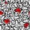 Valentine`s day seamless pattern with hearts. Vector illustration.