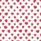 Valentine`s day seamless pattern with strawberry hearts