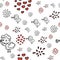 Valentine`s day.Seamless pattern in the style of doodles with angels, hearts and flowers. Suitable for packaging, fabric, website