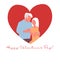 Valentine`s day senior couple template. Senior couple love concept isolated on the white background