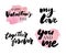 Valentine's Day set Fashion slogan print. Grunge slogan print. Newyork slogan print. Trendsetter slogan print