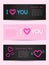 Valentine`s day set of neon banners. Vector illustration. Fashionable design concept for Valentine`s day greeting card sales pro