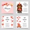 Valentine's Day set of templates. Cartoon style. Vector illustration.