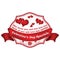 Valentine`s Day specials stamp with hearts, for business retail.