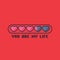 Valentine`s Day status bar with flat hearts