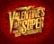 Valentine`s day super discounts, holiday sale banner