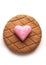 Valentine\'s Day. Sweet pink red marzipan heart