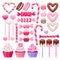 Valentine`s day sweets set. Assorted candies.