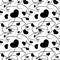 Valentine`s Day tangled heart solid seamless repeat pattern in black and white