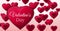 Valentine`s Day text and Stitched Valentines Heart