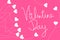 Valentine`s day theme pink background with love track