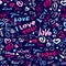 Valentine`s day or wedding seamless pattern with hearts and I Lo