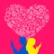 Valentine`s day young love internet icon concept