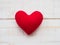 Valentine`s dy, Love concept. Red heart on white wooden backgrou