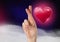 Valentine`s fingers love couple and Shiny heart graphic
