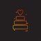 valentine\'s heart cake icon vector design