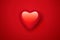 Valentine`s heart. Decorative glowing heart with on red background, vector illustration