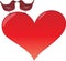 Valentine\'s heart with kissing birds