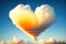 Valentine\\\'s heart. Lovely colorful heart shaped clouds in the sky. Surreal mystical fantasy artwork. Generative AI