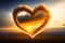 Valentine\\\'s heart. Lovely colorful heart shaped clouds in the sky. Surreal mystical fantasy artwork. Generative AI