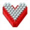 Valentine`s heart made of nails hammered into a red Board. A gift for a brutal man on Valentine`s day. Vector