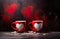 Valentine's Mugs and Hearts Background.