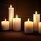 Valentine\\\'s romantic candlelight decoration, burning candles background, generative ai