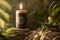 Valentine\\\'s romantic candlelight decoration, burning candles background, generative ai