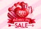 Valentine`s sale vector banner design. Valentine`s day sale up to 50% off text with 3d heart element for valentine promo discount