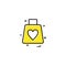 valentine\'s shopping shopping bag heart icon vector design