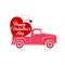 Valentine's Vintage Truck with Hearts