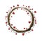 Valentine s winter wreath, tree brenches with red hearts creating the wreath on the white background,