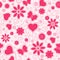 Valentine seamless pattern with hearts and flower