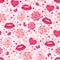 Valentine seamless pattern with lips